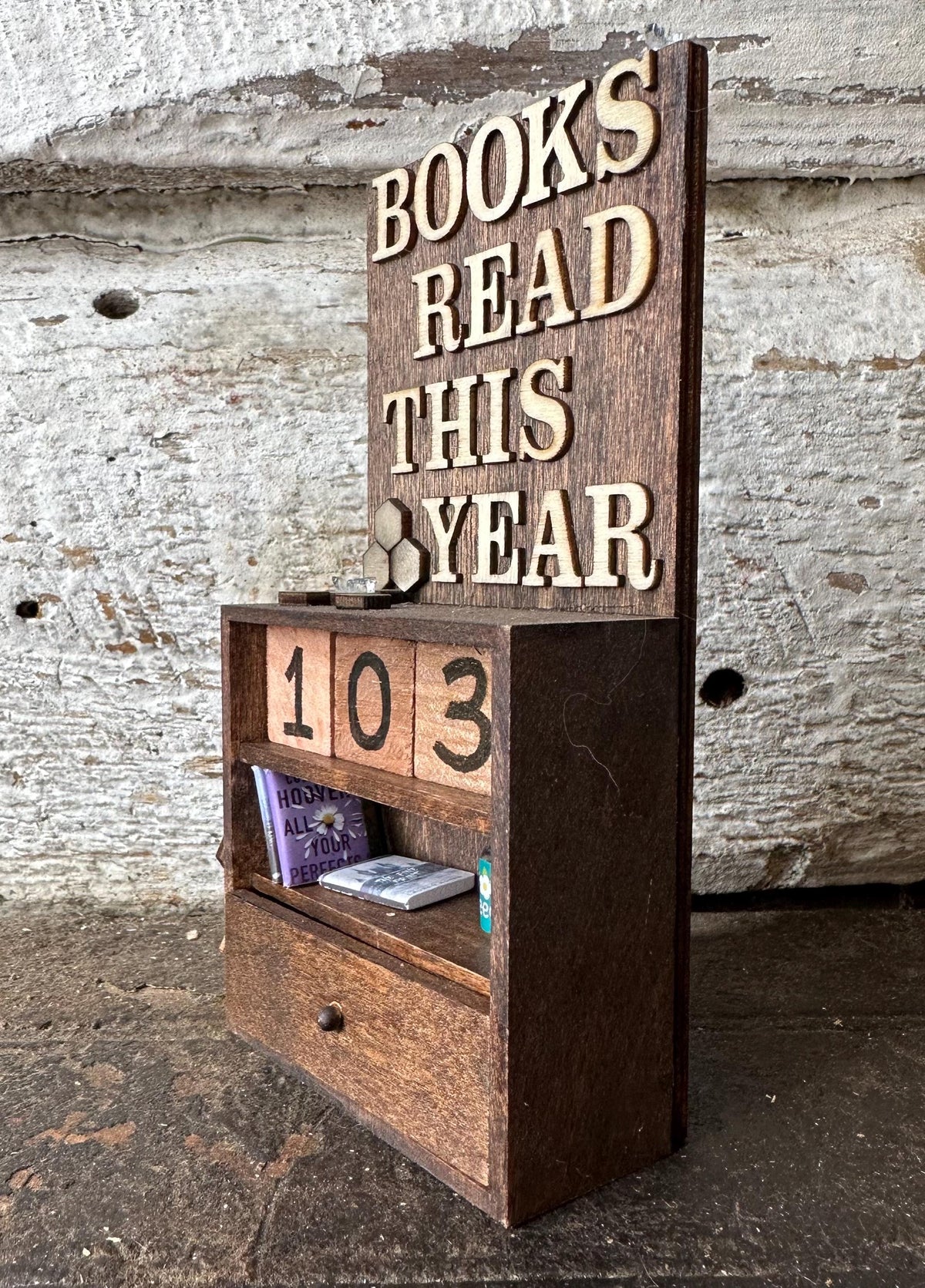 Rustic Book Counter