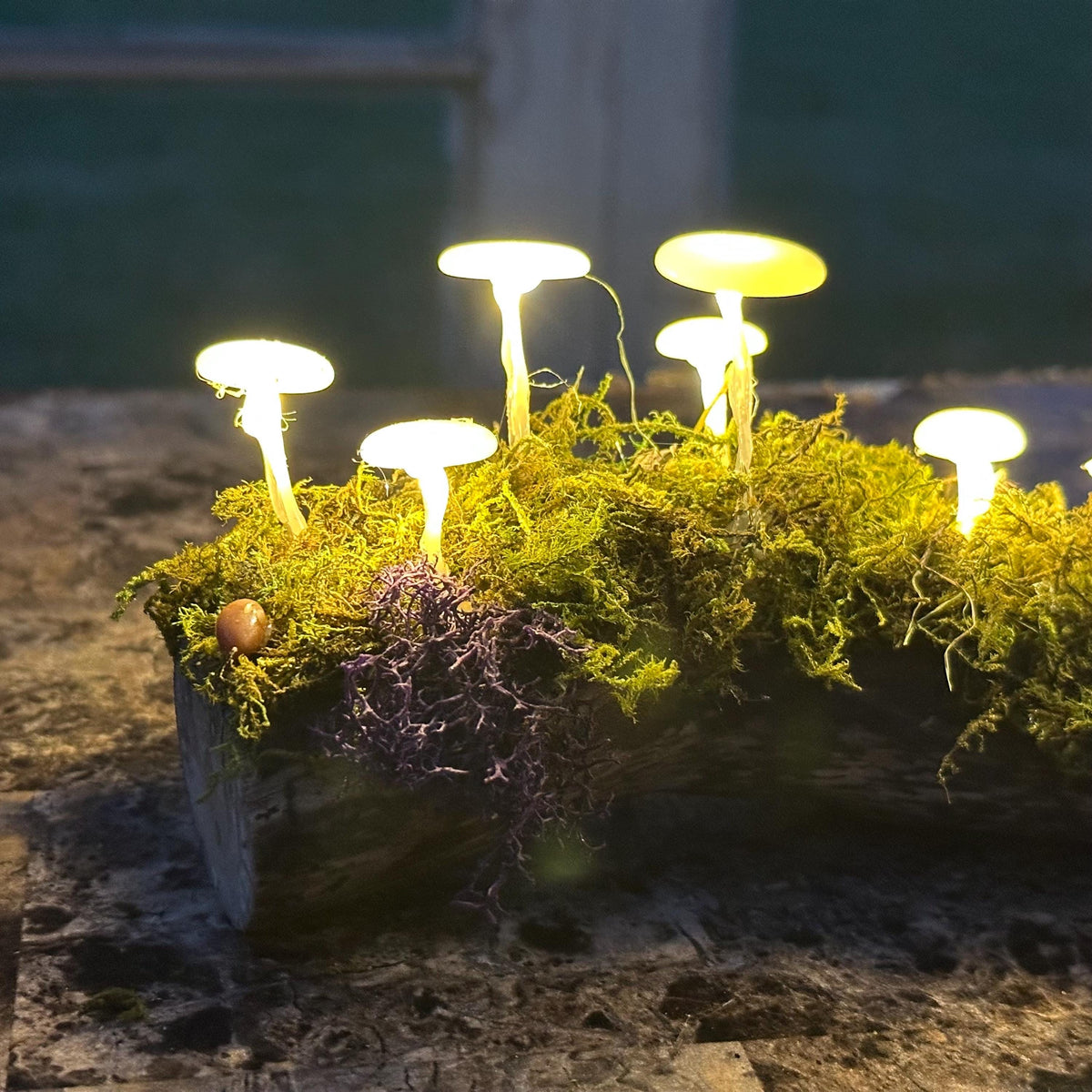 Glowing Mushroom Log – Purple