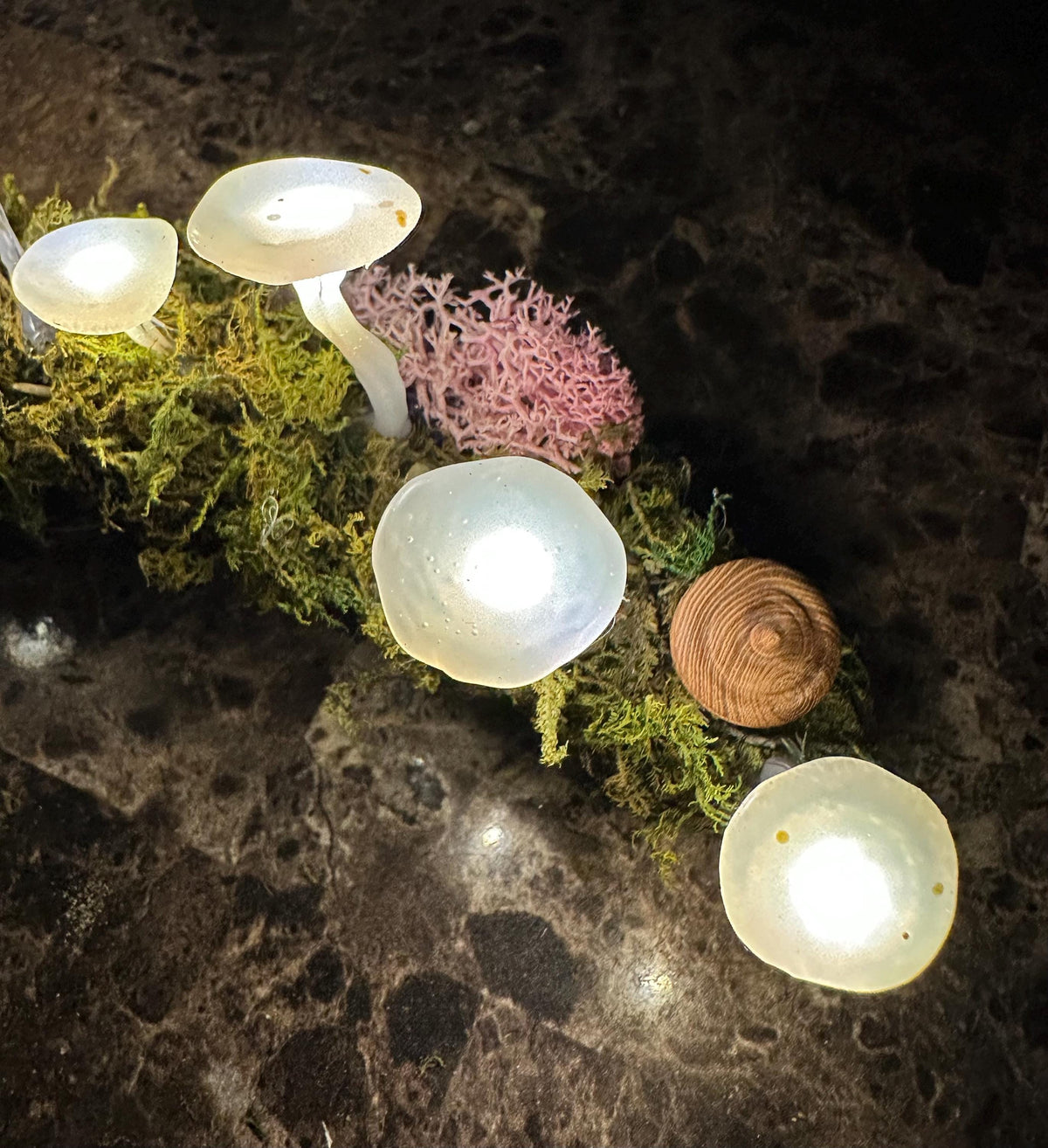 Glowing Mushroom Log – Light Pink