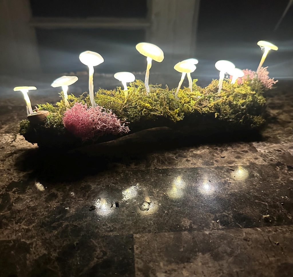Glowing Mushroom Log – Light Pink